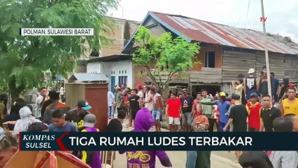 Tiga Rumah Panggung Dipermukiman Padat Penduduk Ludes Terbakar