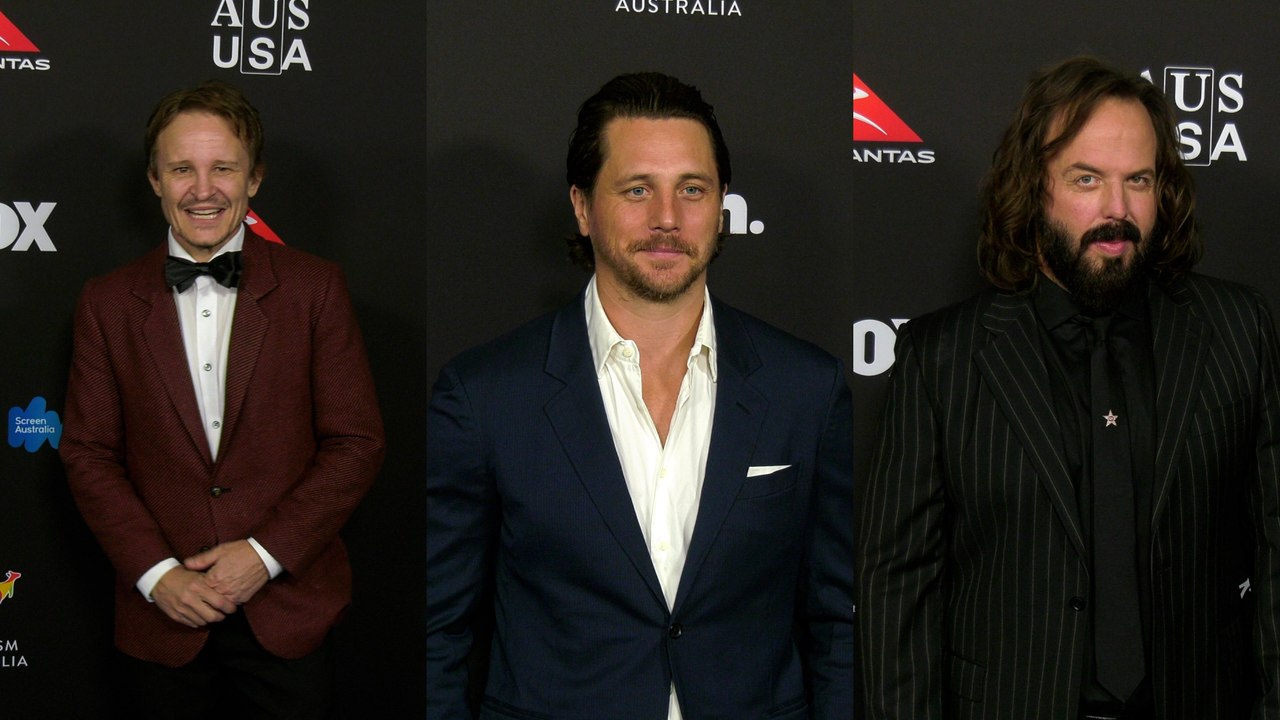 Damon Herriman, Ben Robson, Angus Sampson attend the 22nd annual G'Day USA Arts Gala blue carpet event