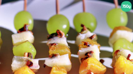 Brochettes de clémentine, kiwi et raisin