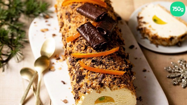 Bûche - Sablé breton aux Crêpes Dentelle Gavottes®, mousse au miel de sarrasin et fève de tonka