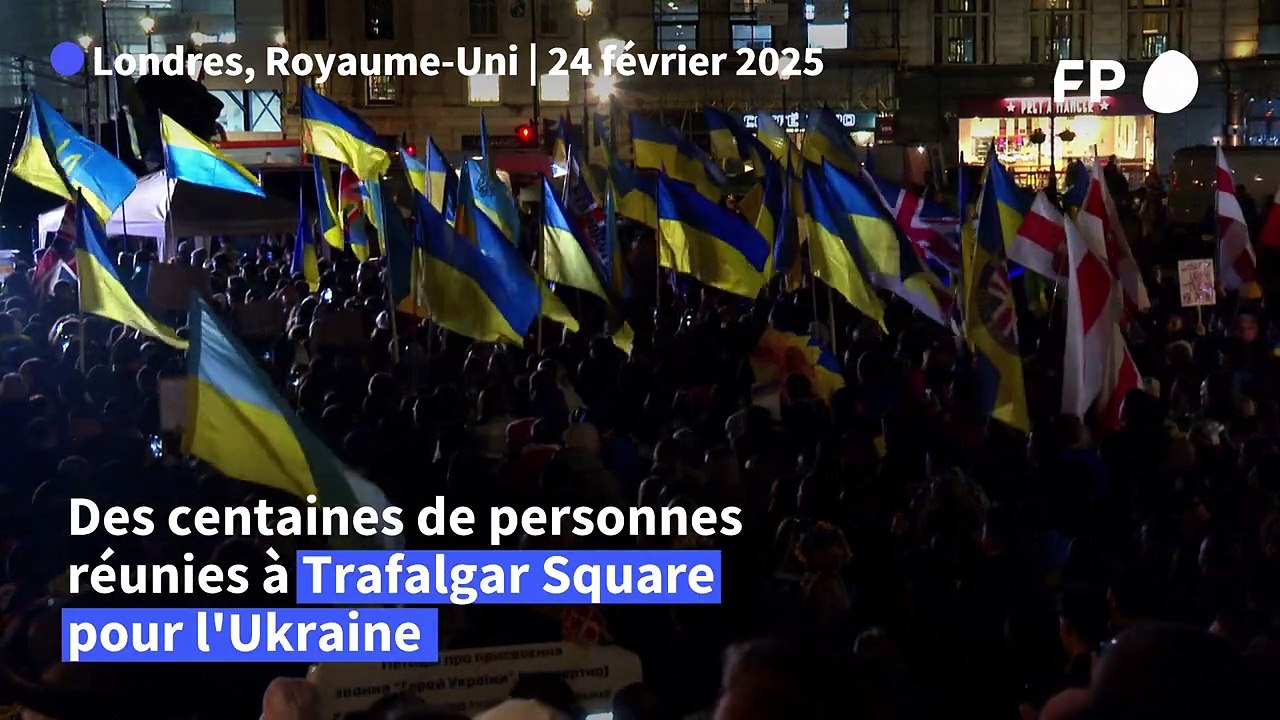 Londres: rassemblement pour l'anniversaire de l'invasion de l'Ukraine