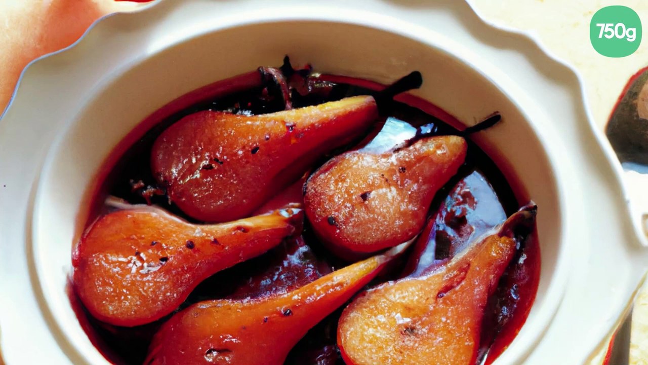 Poires pochées au vin rouge aux épices