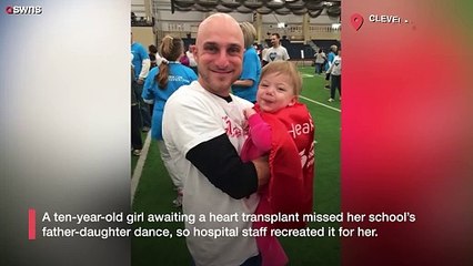Hospital staff recreate school dance for girl, 10, awaiting heart transplant