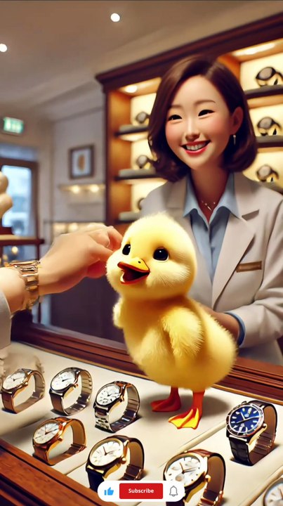 Cute duck lose his watch