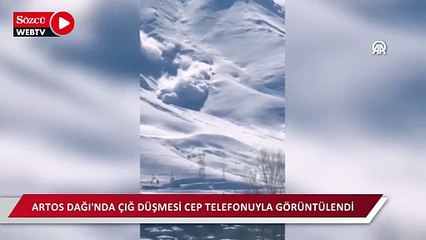Artos Dağı'nda çığ düşmesi cep telefonuyla görüntülendi