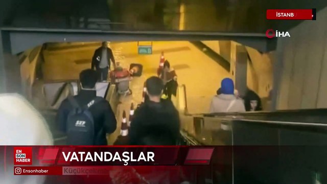 Küçükçekmece Cennet mahallesi metrobüs durağı alt geçidini su bastı