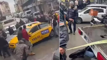 Pendik’te dikiz aynasını kırdığı otomobilin ezdiği motosikletliden adliye önünde açıklama