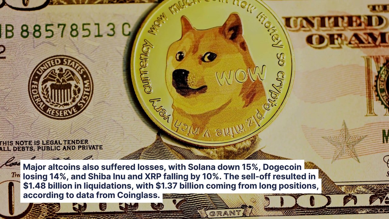 Bitcoin Down 7%, Ethereum, XRP, Dogecoin, Shiba Inu Plunge Over 10% As $1.48 Billion Liquidation Tsunami Hits