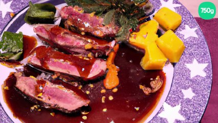 Magret de canard sauce miel et sapin