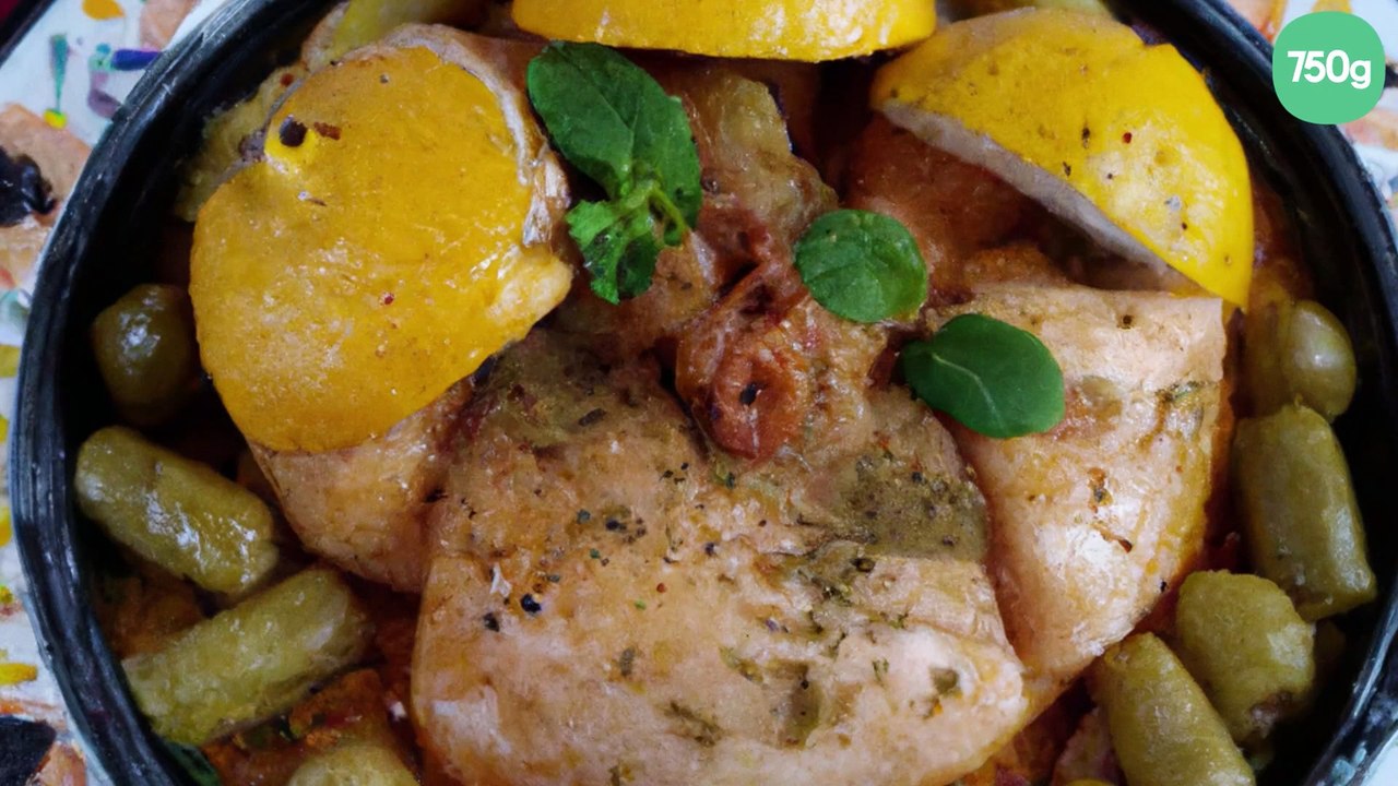 Tajine de poulet au citron confit traditionnel