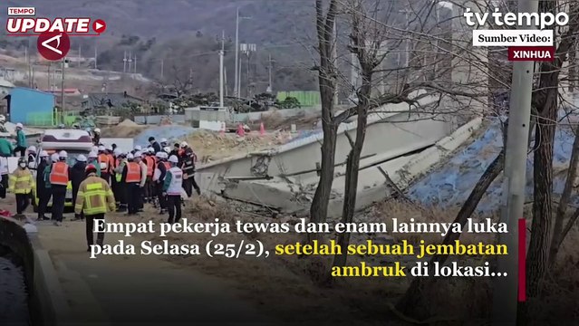 Jembatan Ambruk di Korea Selatan, Tewaskan 4 Pekerja dan 6 Terluka