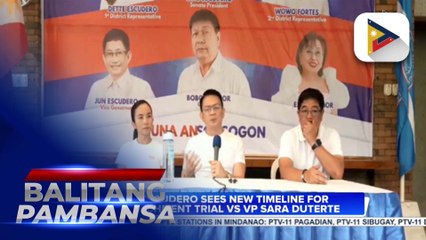 SP Escudero sees new timeline for impeachment trial vs. VP Sara Duterte
