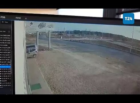 Konya'da polis memurunun şehit olduğu kaza anı kamerada