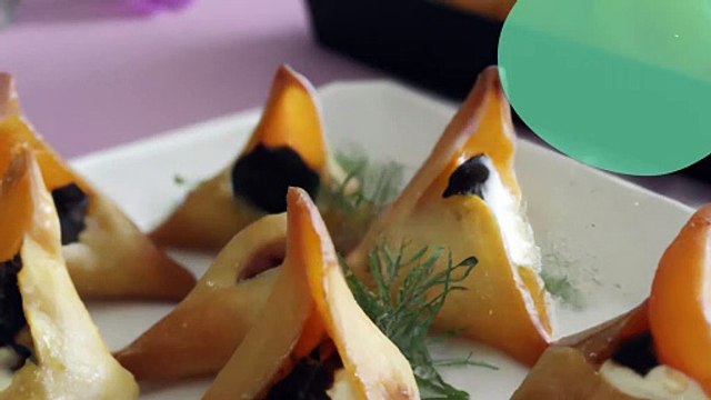 Samoussas au chèvre et aux abricots secs