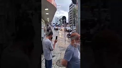 Centro é fortemente atingido pela chuva nesta terça (25)