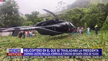 Helicóptero de la presidenta Xiomara Castro aterriza de emergencia en Yojoa tras percance