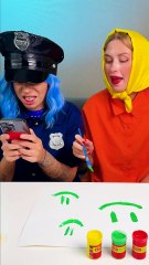 Dessin drôle avec pinceau fait maison 😅🎨 #drôle #retournement