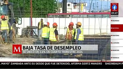 Inegi: desempleo bajó a 2.6% en cuarto trimestre de 2024
