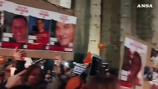 La Comunita' ebraica e il Forum delle famiglie degli ostaggi in piazza a Roma