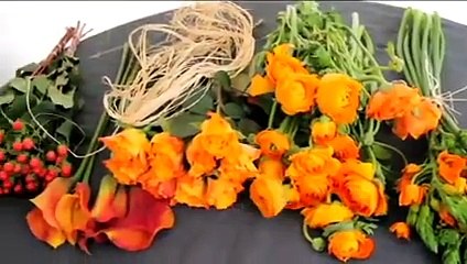 Créer une composition florale orange