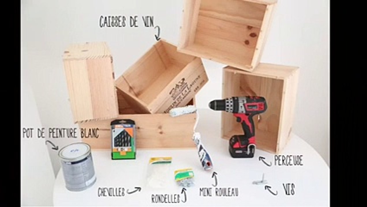 Des caisses à vin transformées en bibliothèque