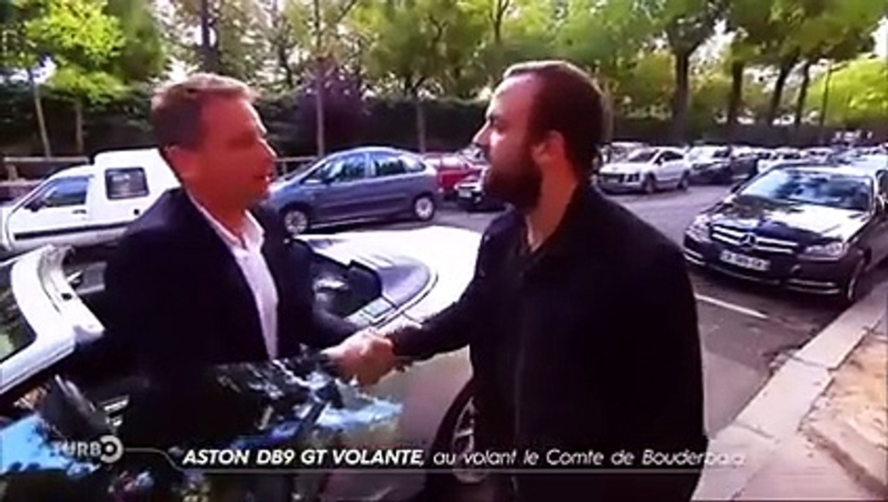 People : le Comte de Bouderbala en Aston Martin DB9 GT Volante (Emission Turbo du 03/01/2016)