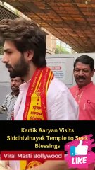 Kartik Aaryan Visits Siddhivinayak Temple to Seek Blessings