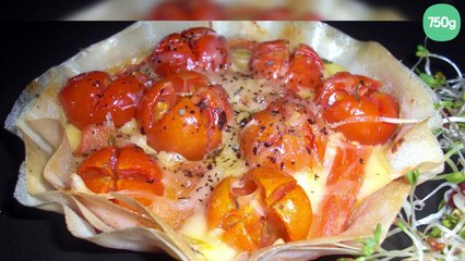 Tartelettes croustillantes tomates cerise, fromage
