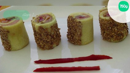 Roulé de pain de mie au saumon façon Maki