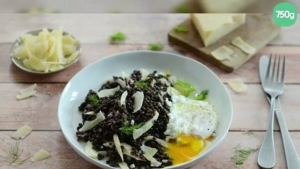 Salade de lentilles à l'œuf poché