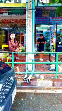 Riding through Bangkok's rainy streets – nothing beats the thrill of the city in the rain! 🌧️🛵