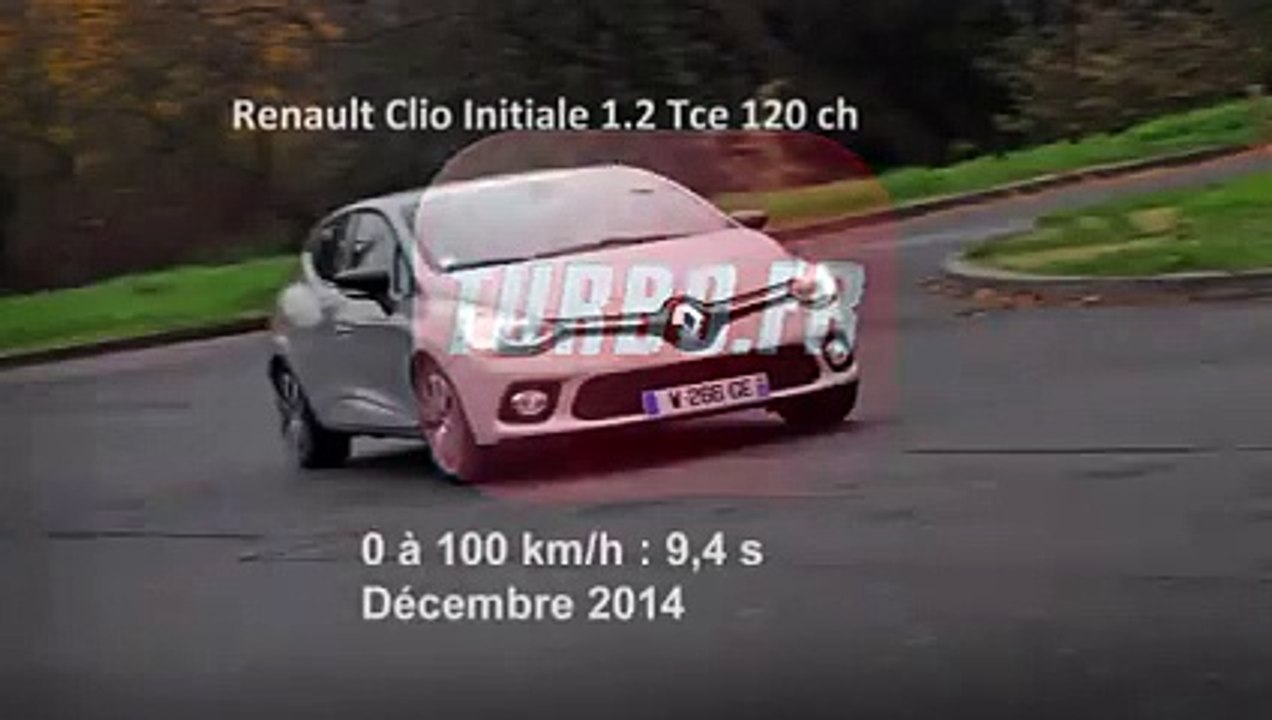 Vidéo : le 0 à 100 km/h à bord de la Renault Clio 4 Initiale Paris TCe 120 ch