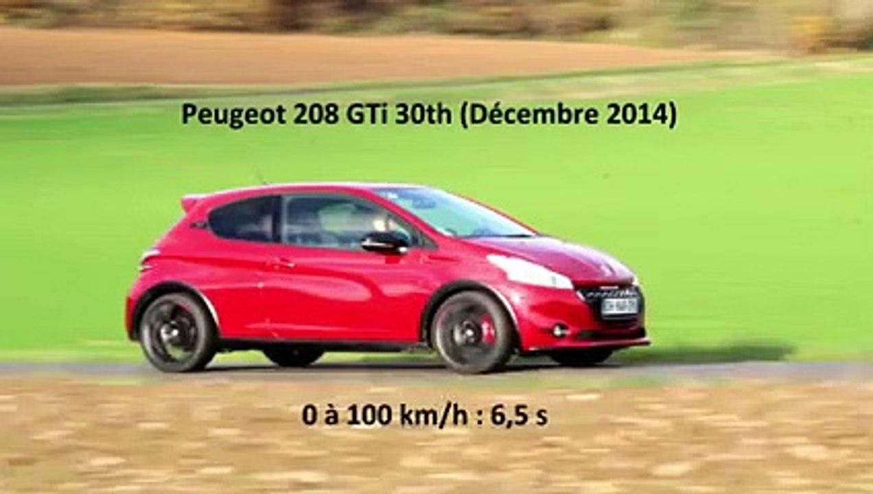 Vidéo : le 0 à 100 km/h à bord de la Peugeot 208 GTi 30th