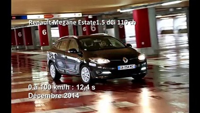 Vidéo : le 0 à 100 km/h à bord de la Renault Megane Estate 1.5 dCi 110