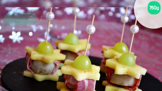 Bouchées aux pommes, boudin de Liège et lard fumé