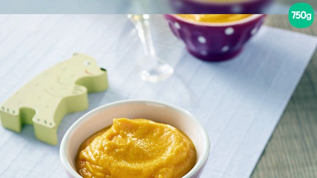 Purée de carottes aux pommes et au poulet