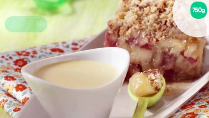 Crumble pommes - rhubarbe et sa crème anglaise