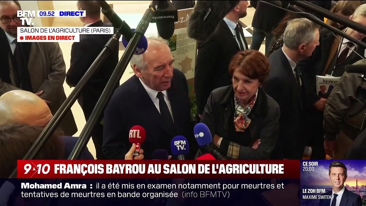 Agriculture: "Nous avons fait ce qu'il faut pour que rapidement et intégralement les engagements pris aient été respectés", assure François Bayrou