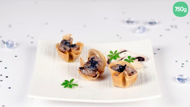 Bouchées croustillantes aux Champignons de Paris aux aubergines