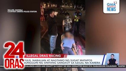 Pulis, nabalian at nagtamo ng sugat matapos bungguin ng sinitang sangkot sa ilegal na karera | 24 Oras