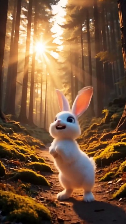 🌙✨Forest glow: Small Rabbit Hears a Cry 🐇✨