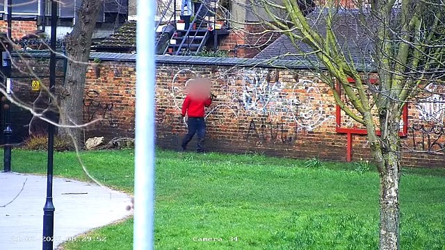 CCTV of man with knife in Peterborough recreation ground