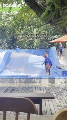 Man Falls While Attempting to Surf at Water Park