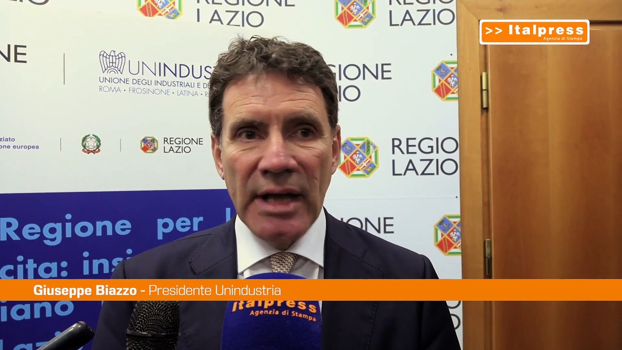 Biazzo (Unindustria) "Vogliamo facilitare investimenti nel Lazio"
