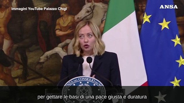 Ucraina, Meloni: Pace giusta solo con garanzie di sicurezza a Kiev