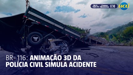 Animação 3D da Polícia Civil simula acidente na BR-116
