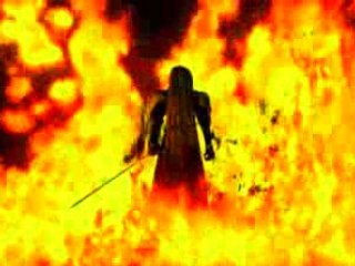 Sephiroth sortant des flammes Cinematique FFVII Game