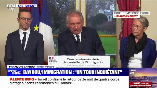 Immigration: Des questions de sécurité se posent, des problèmes d'ordre public et des problèmes de relations internationales , affirme François Bayrou