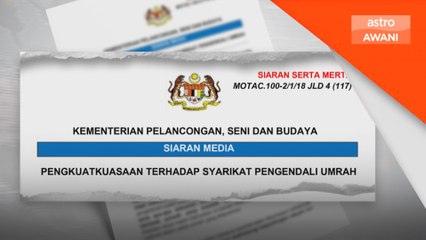 MOTAC gantung lesen syarikat umrah Hejira Travel And Tours