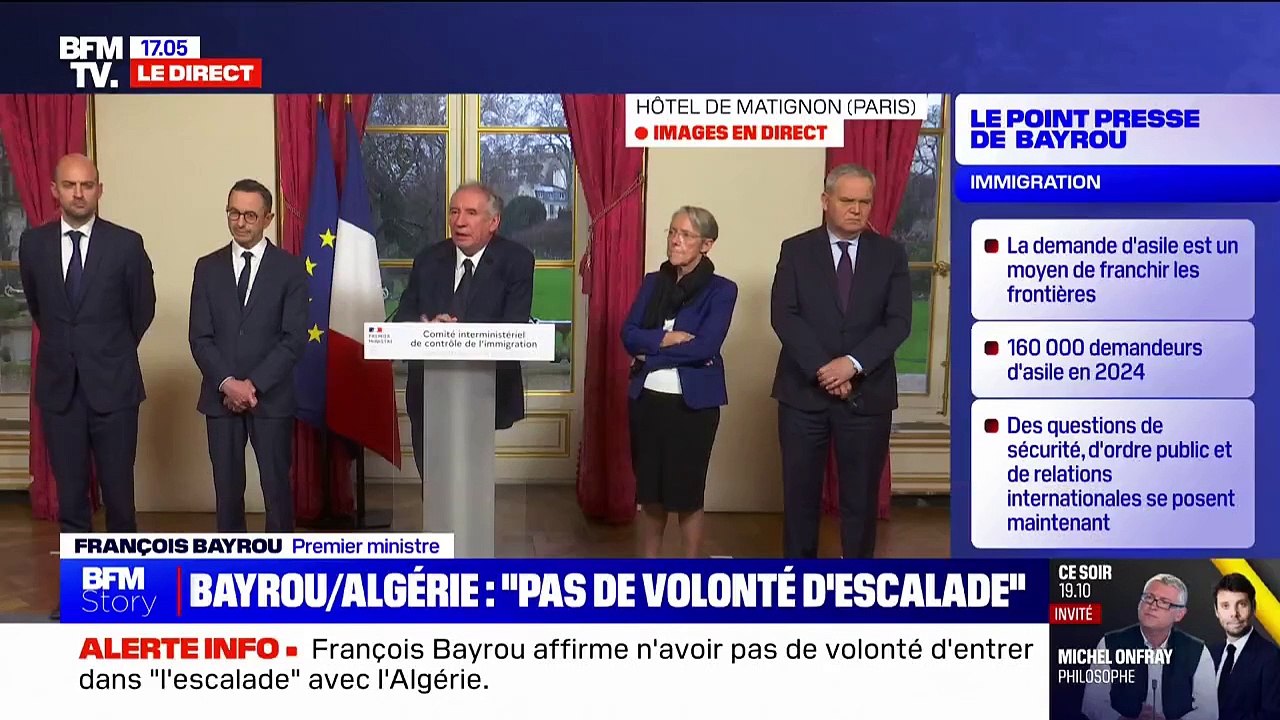Accords de 1968: "Les victimes de l'attentat de Mulhouse sont les victimes directes du refus d'application de ces accords", estime le Premier ministre
